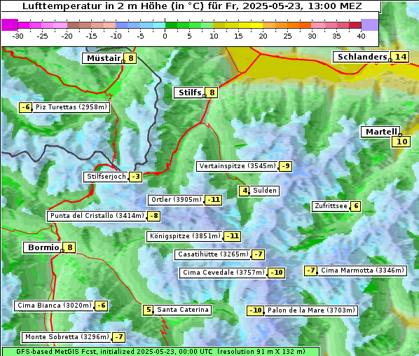 Temperatur, 23. 5. 2025