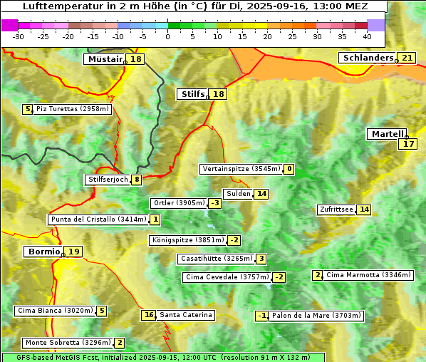 Temperatur, 16. 9. 2025
