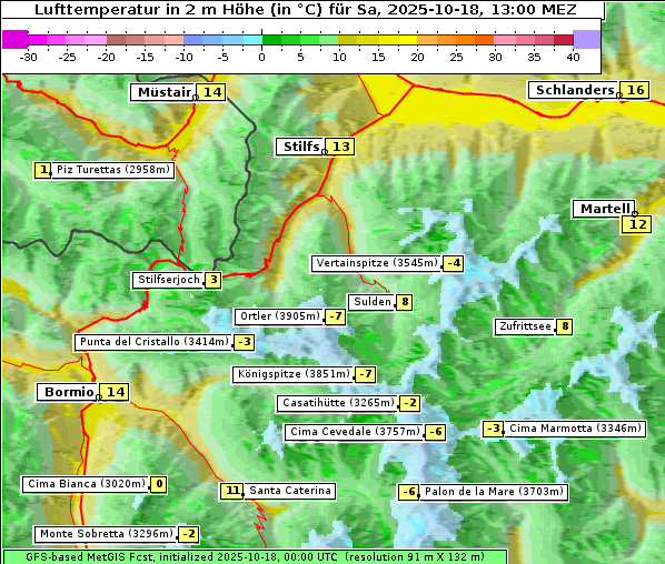Temperatur, 18. 10. 2025