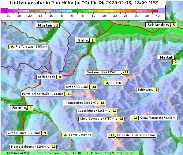 Temperatur, 18. 11. 2025