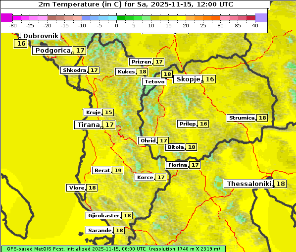 Temperatur, 15. 11. 2025