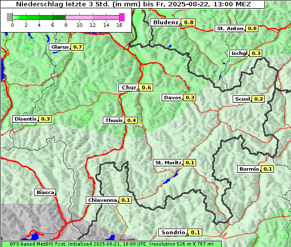 Niederschlag, 22. 8. 2025