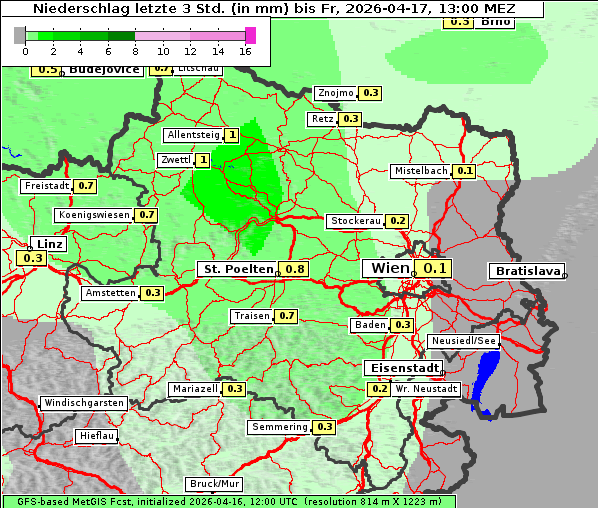 Niederschlag, 17. 4. 2026