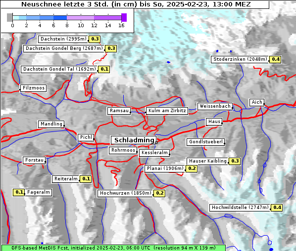 Neuschnee, 23. 2. 2025