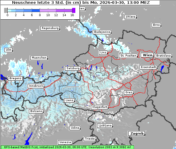 Neuschnee, 30. 3. 2026