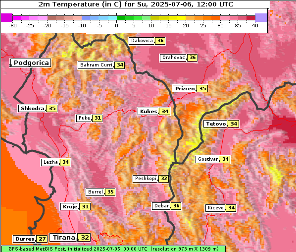 Temperatur, 6. 7. 2025
