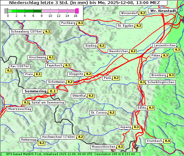 Niederschlag, 8. 12. 2025