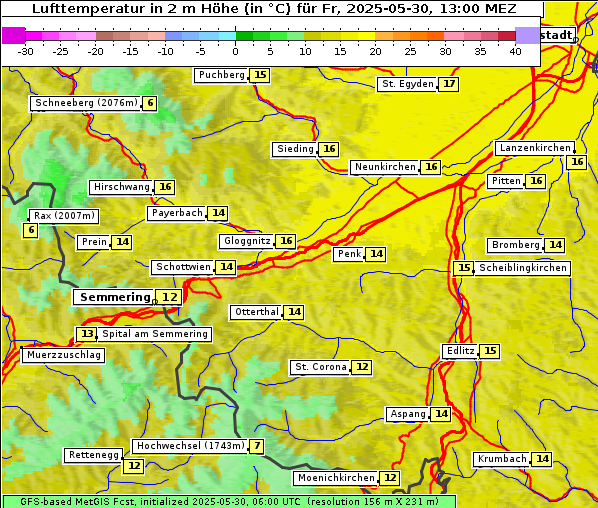 Temperatur, 30. 5. 2025