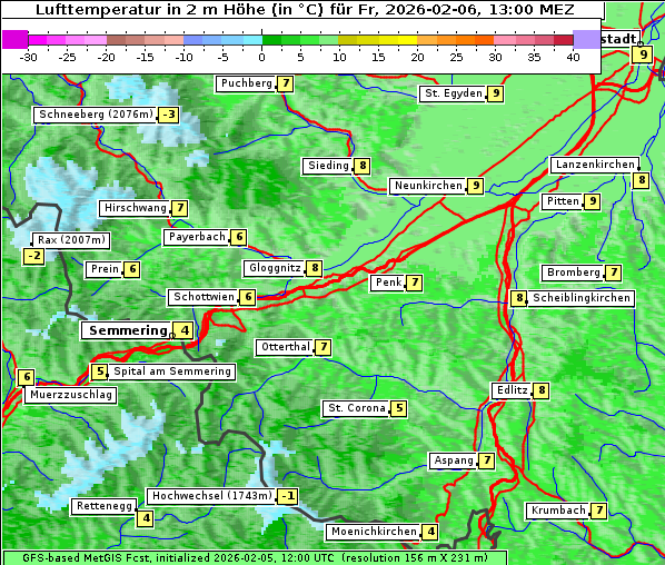 Temperatur, 6. 2. 2026