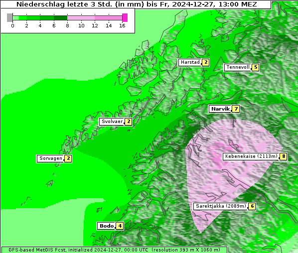Niederschlag, 27. 12. 2024