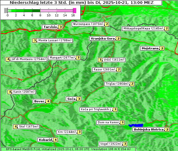 Niederschlag, 21. 10. 2025