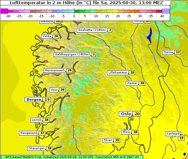 Temperatur, 30. 8. 2025