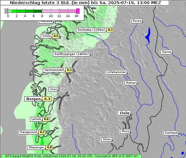 Niederschlag, 19. 7. 2025