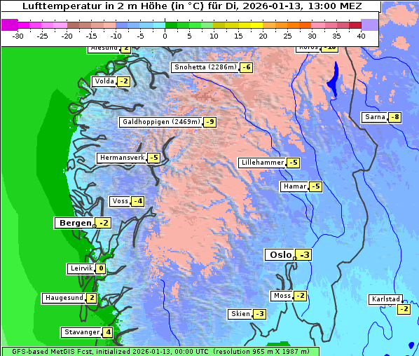 Temperatur, 13. 1. 2026