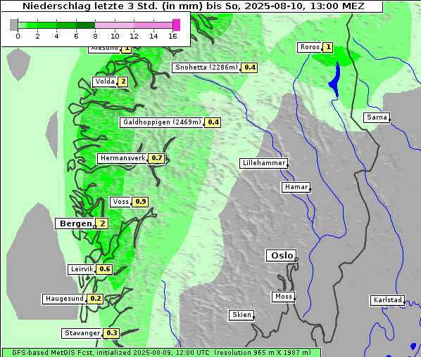 Niederschlag, 10. 8. 2025