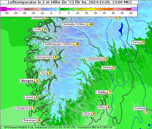 Temperatur, 29. 12. 2024