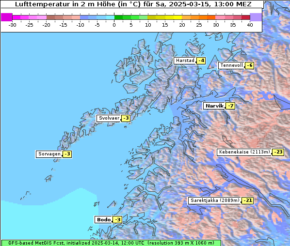 Temperatur, 15. 3. 2025