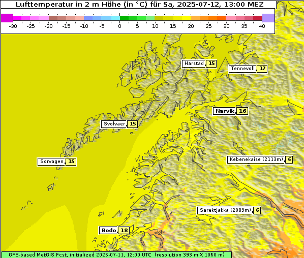 Temperatur, 12. 7. 2025