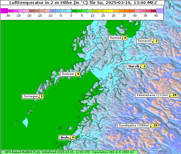 Temperatur, 16. 3. 2025