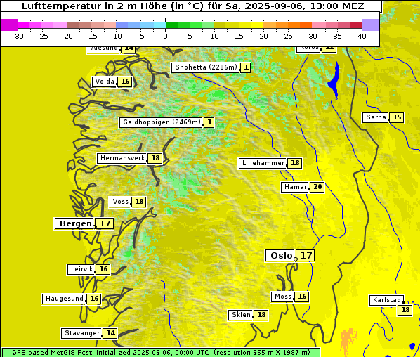 Temperatur, 6. 9. 2025