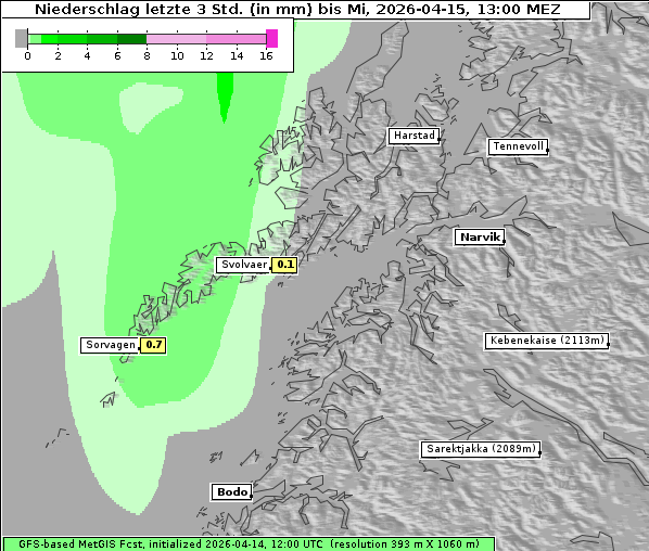 Niederschlag, 15. 4. 2026