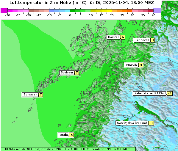 Temperatur, 4. 11. 2025
