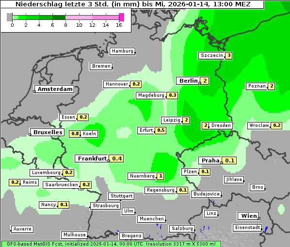 Niederschlag, 14. 1. 2026