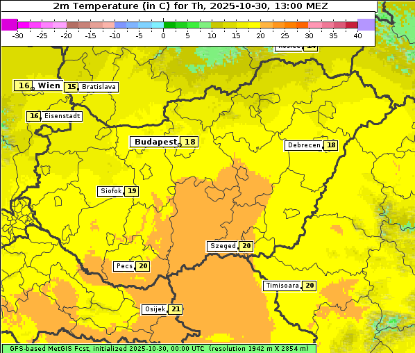 Temperatur, 30. 10. 2025