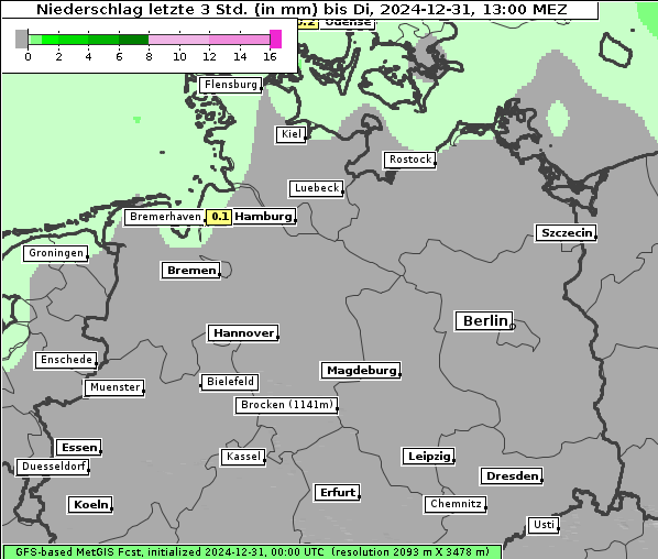 Niederschlag, 31. 12. 2024