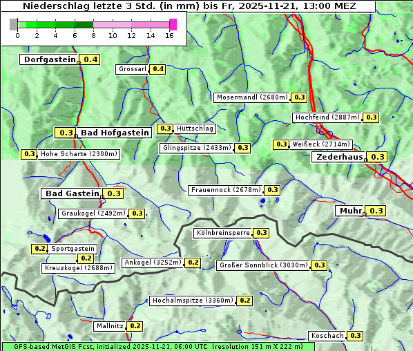 Niederschlag, 21. 11. 2025