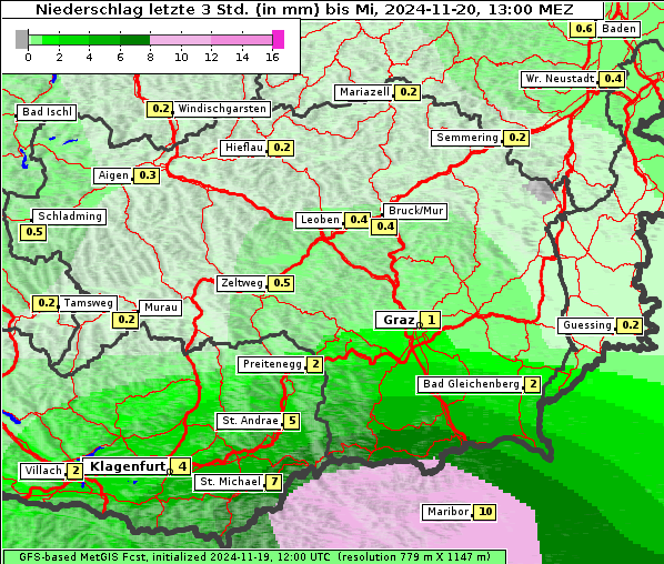 Niederschlag, 20. 11. 2024