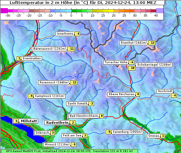 Temperatur, 24. 12. 2024