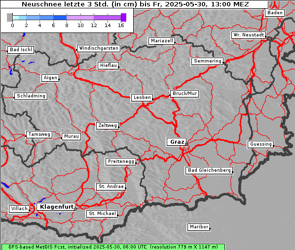 Neuschnee, 30. 5. 2025