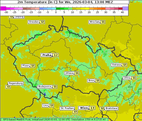 Temperatur, 4. 3. 2026