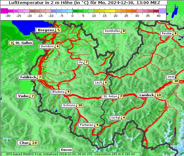 Temperatur, 30. 12. 2024