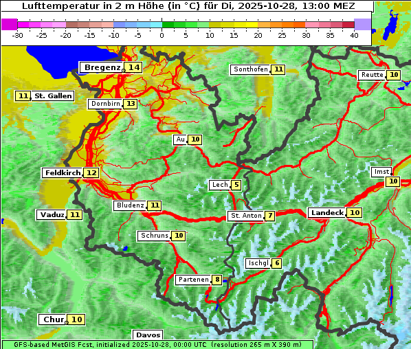 Temperatur, 28. 10. 2025