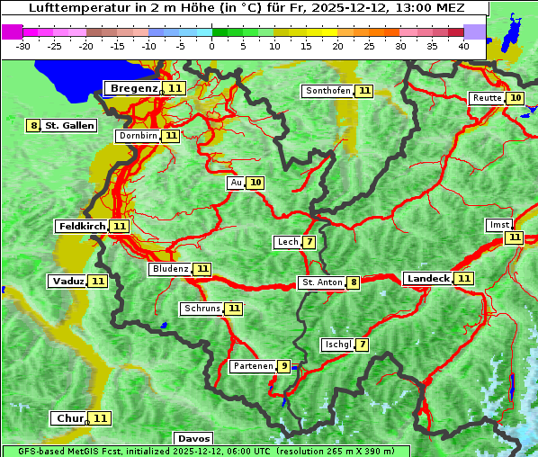 Temperatur, 12. 12. 2025