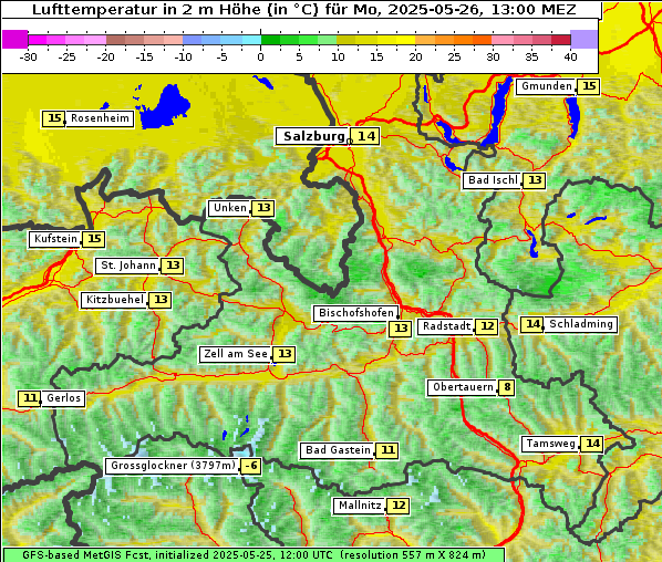 Temperatur, 26. 5. 2025