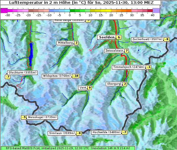 Temperatur, 30. 11. 2025