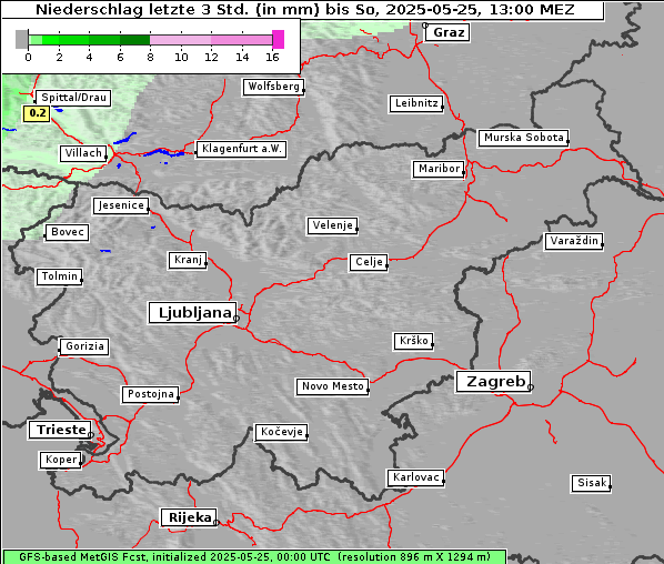 Niederschlag, 25. 5. 2025