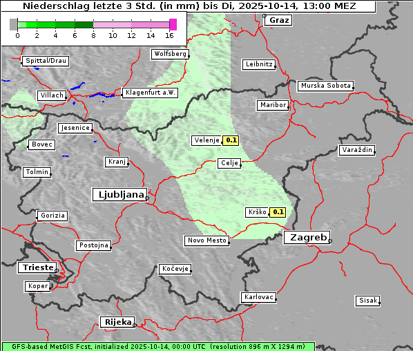 Niederschlag, 14. 10. 2025