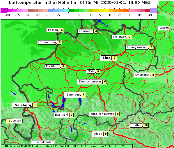 Temperatur, 1. 1. 2025