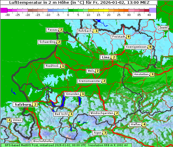 Temperatur, 2. 1. 2026