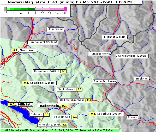 Niederschlag, 1. 12. 2025
