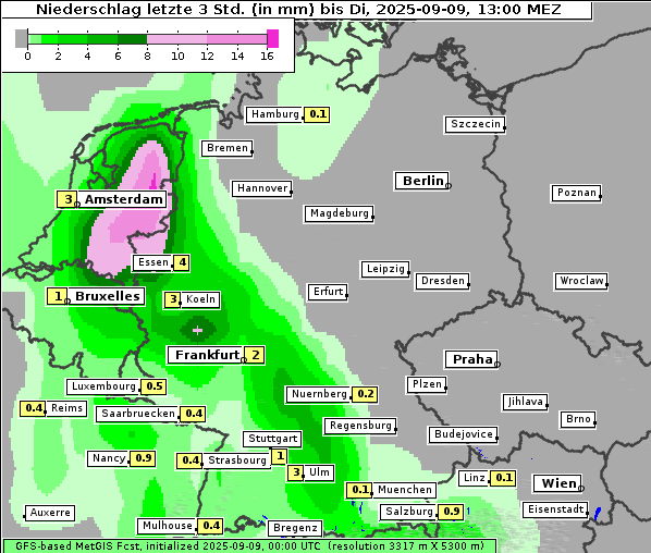 Niederschlag, 9. 9. 2025