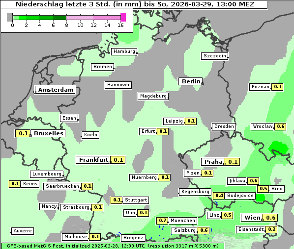 Niederschlag, 29. 3. 2026