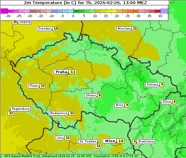 Temperatur, 26. 2. 2026