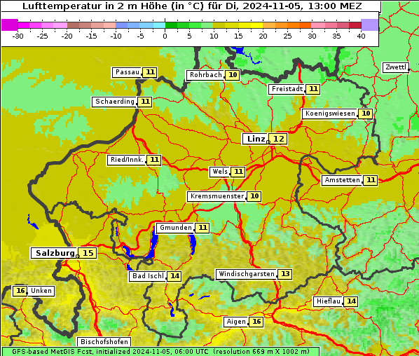 Temperatur, 5. 11. 2024