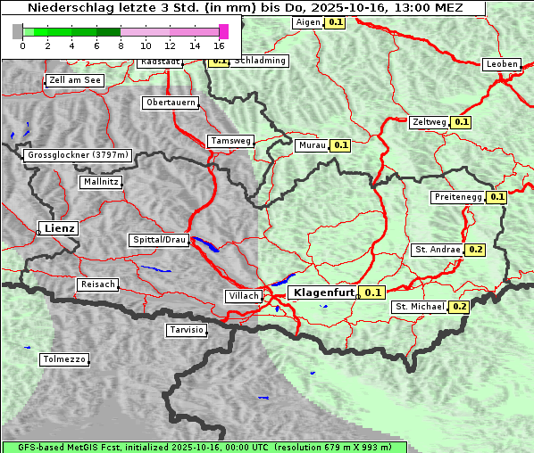 Niederschlag, 16. 10. 2025