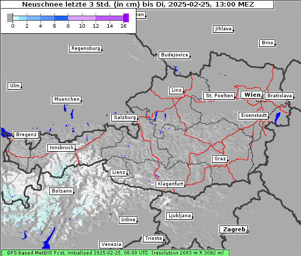 Neuschnee, 25. 2. 2025